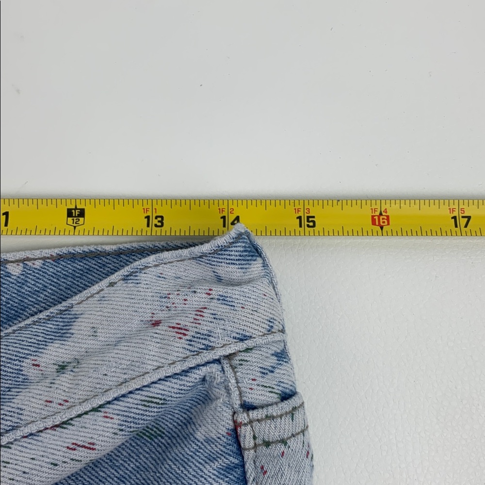We The Free FP Blue Floral Jeans Size 26 Cotton Straight Leg light Wash denim - Picture 11 of 16